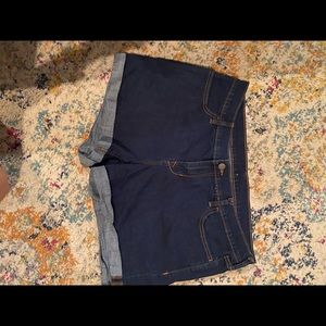 Dark wash shorts
